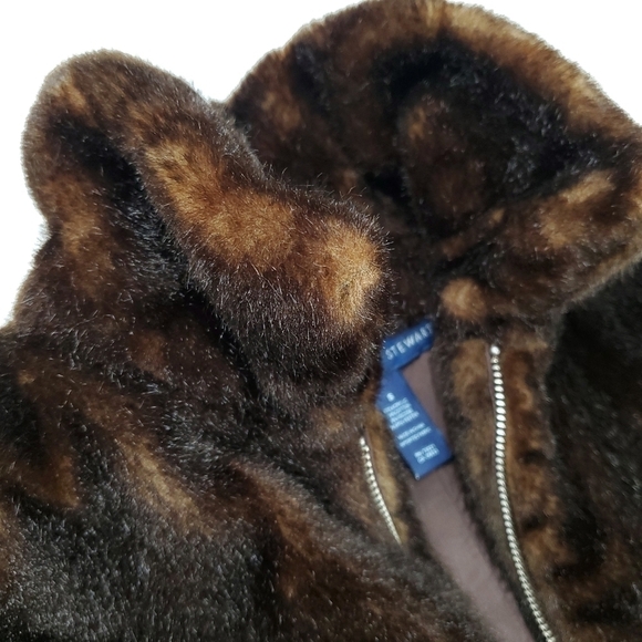 New Catherine Stewart Brown Soft Faux Fur Vest Sz S - Picture 10 of 15